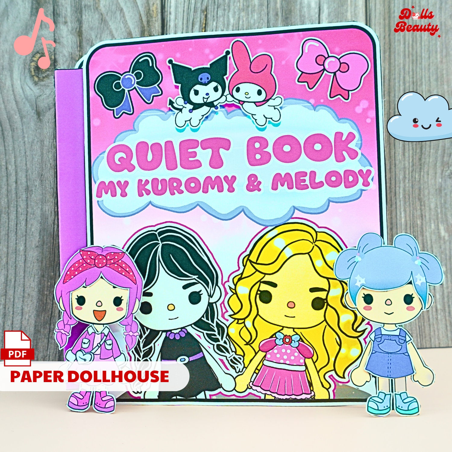 Toca Boca Beach Wedding / Toca Toca papercraft / quiet book pages /  Printable book for paper dolls