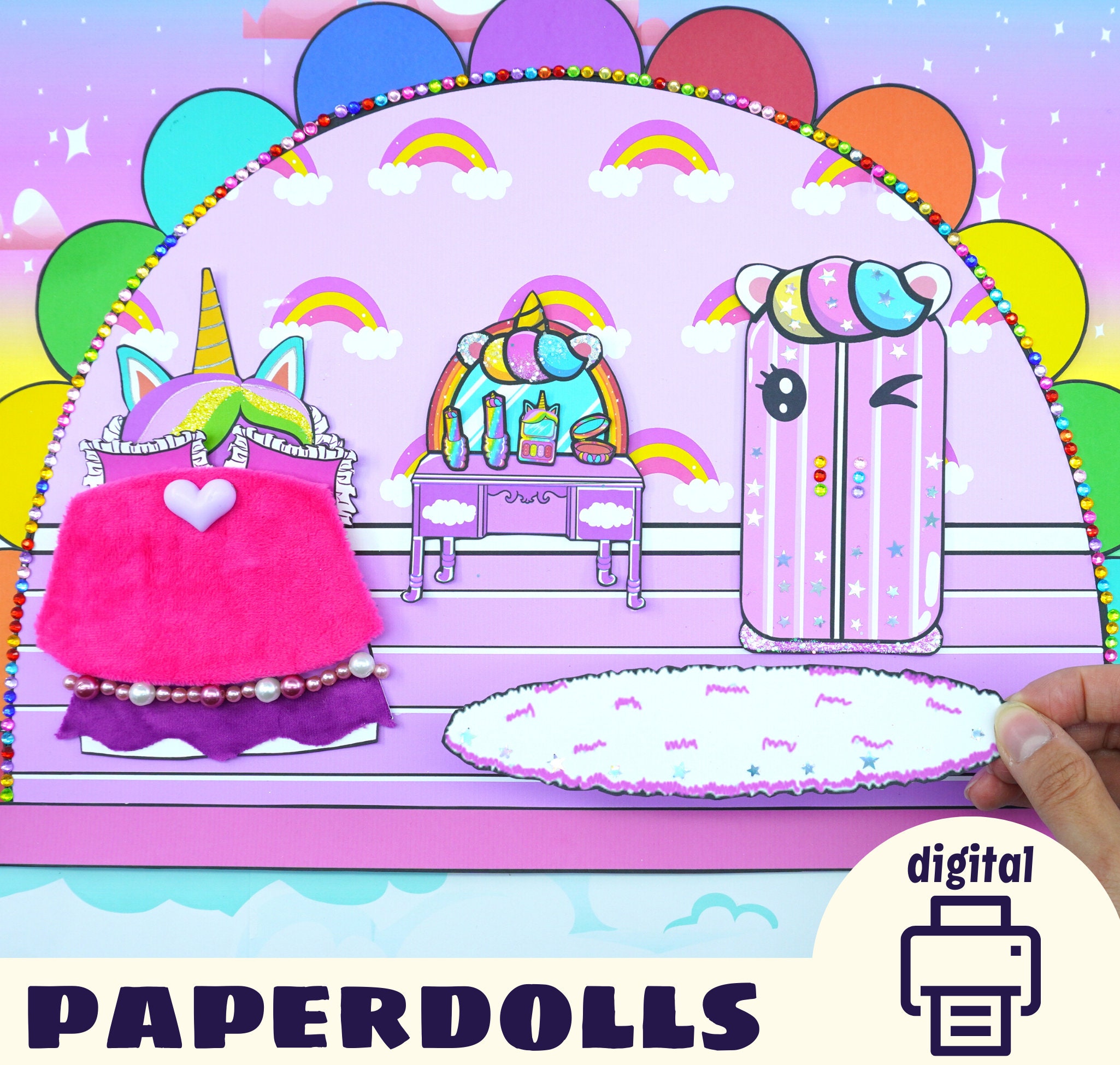 Rainbow Printable Dollhouse Montessori Printables 22 Pages Etsy