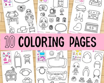 Coloring Pages  Toca Boca Paper Doll | Learning kid activities | 10 Coloring Pages | Montessori coloring page| Coloring Sheets Book | PDF