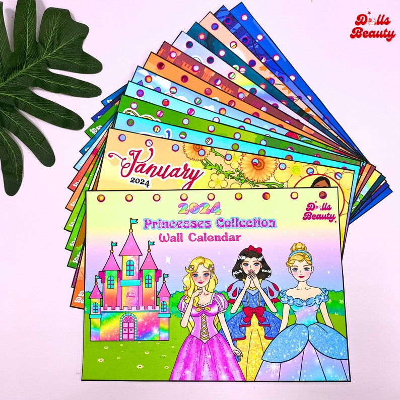 2024 Calendar, Printable Kids Calendars FREE Paper Dolls Printable