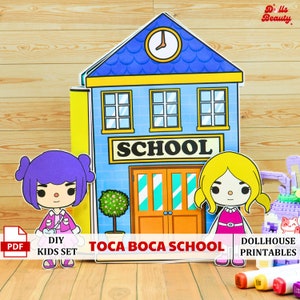 Toca Boca 3 Pages Paper SLEEPOVER 1 Dolls, Furniture, Background