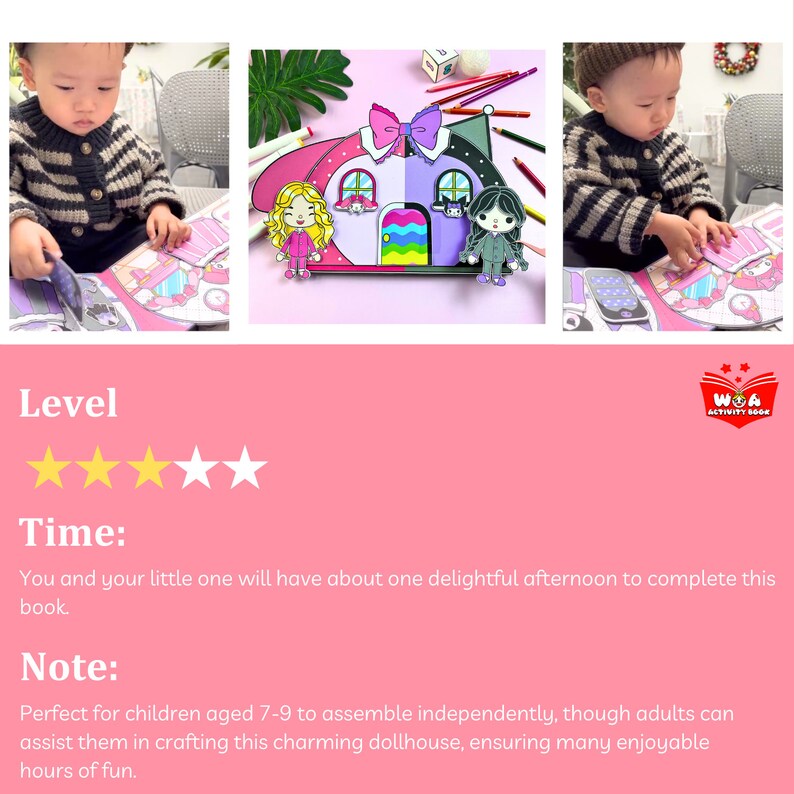 Printables busy book Toca Boca house Kids dollhouse quiet book Printables kawaii sticker Kids gifts kid activities Digital download zdjęcie 9