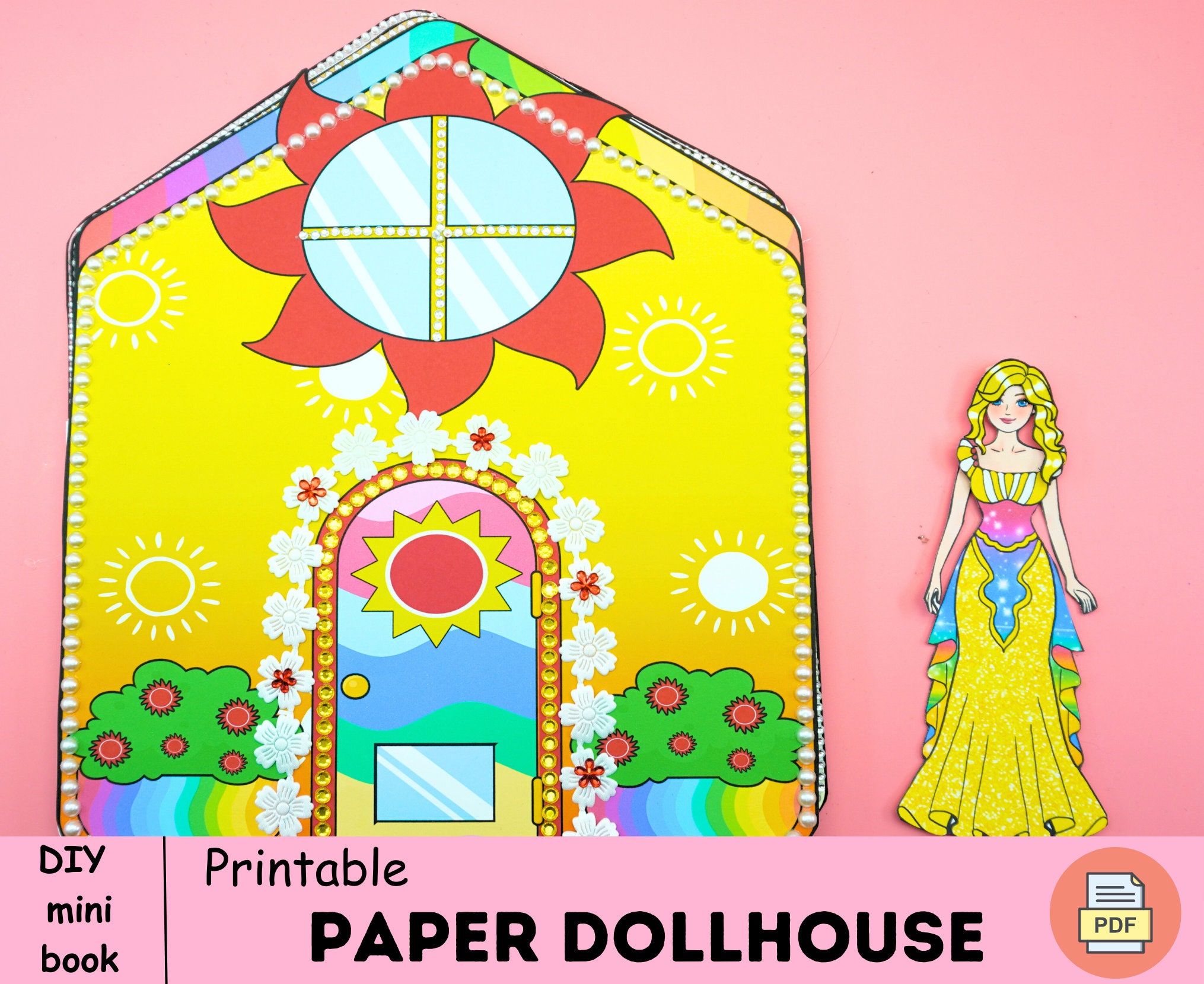 Printable Gothic Dollhouse Busy Book for Kids, PDF, Instant