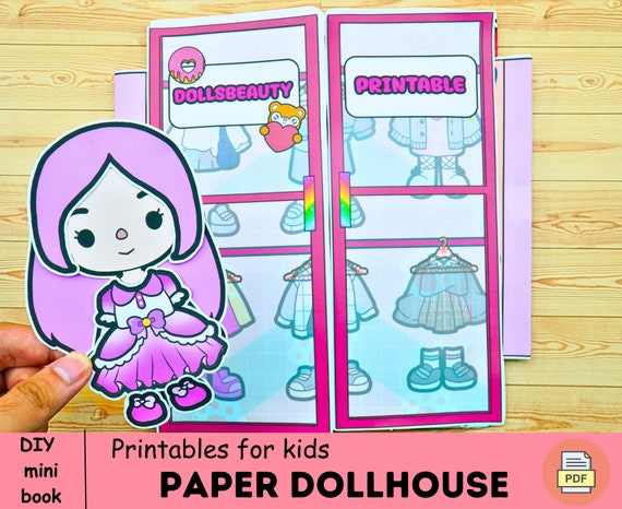 Toca boca dollhouse busy book toddler🌈Toca boca paper doll printable |  Paper dollhouse folding printed | DIY paper kit print for kids 🌈 Woa Doll