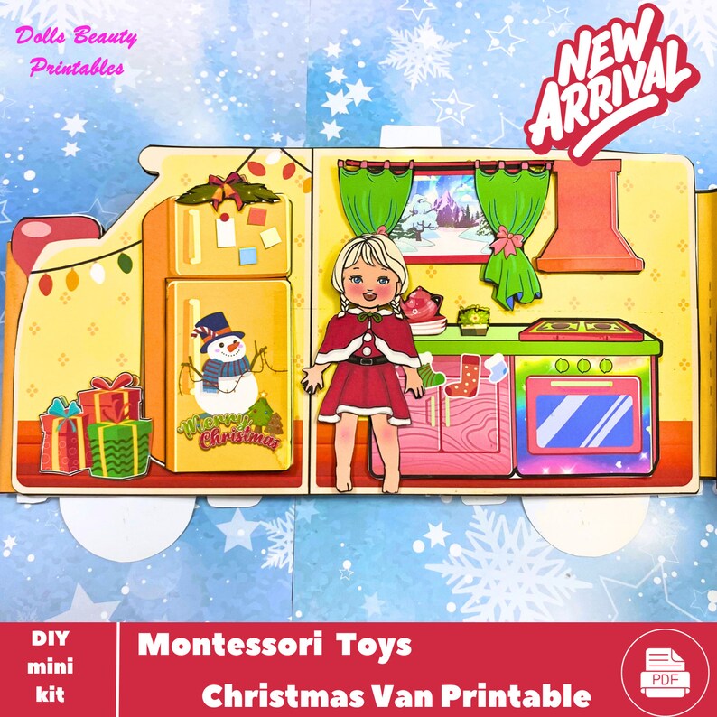 Printable Christmas Mobile Home DIY Toys for Kids Girls Activity ...