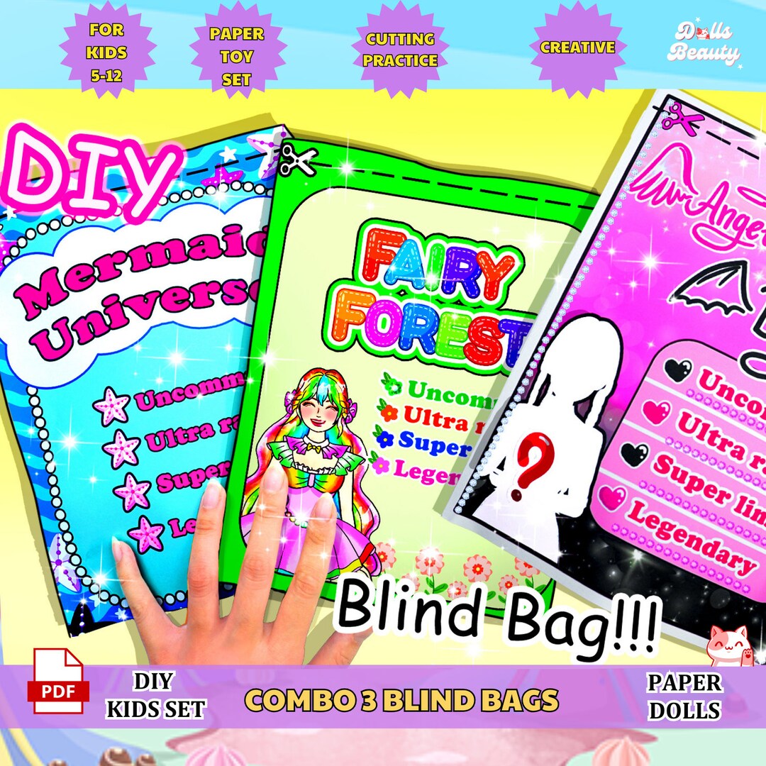 Printables Dollhouse Set 3 Mystery Bag, Busy Book Kids, Blind Bag ...