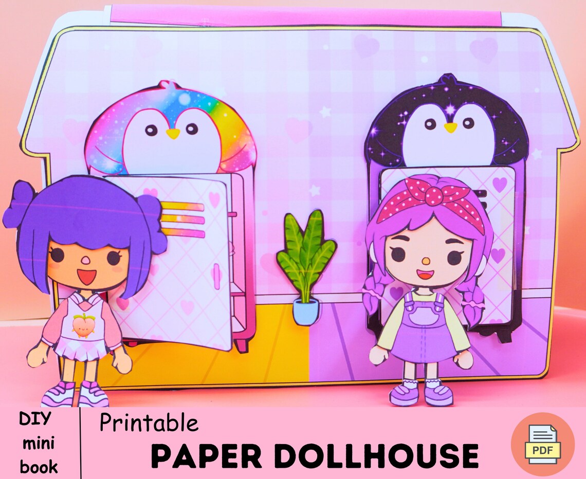 Toca Boca House Printable Pink Purple Toca Boca Paper Doll Etsy Australia