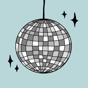 Blue Disco Ball- Digital Print Wall Art