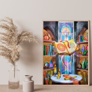 Magical World | Magic Illustration | Halloween Digital Poster | Watercolor Painting | Magical Decor | Gothic Witch Picture | Download Print