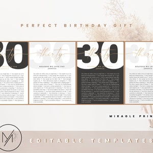 30 Reasons We Love You Printable, 30th Birthday Word Collage, Gift for Parents to Children, Wall Decor for Him Or Her Unique Valentines gift