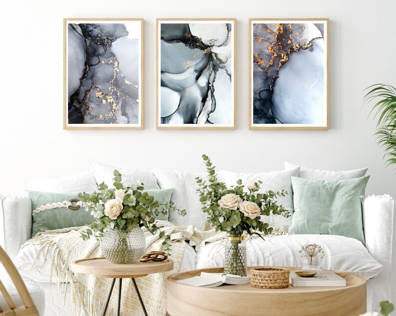 Black Gold Marble Wall Art 3D Wall Art Modern Printable Gift Gold