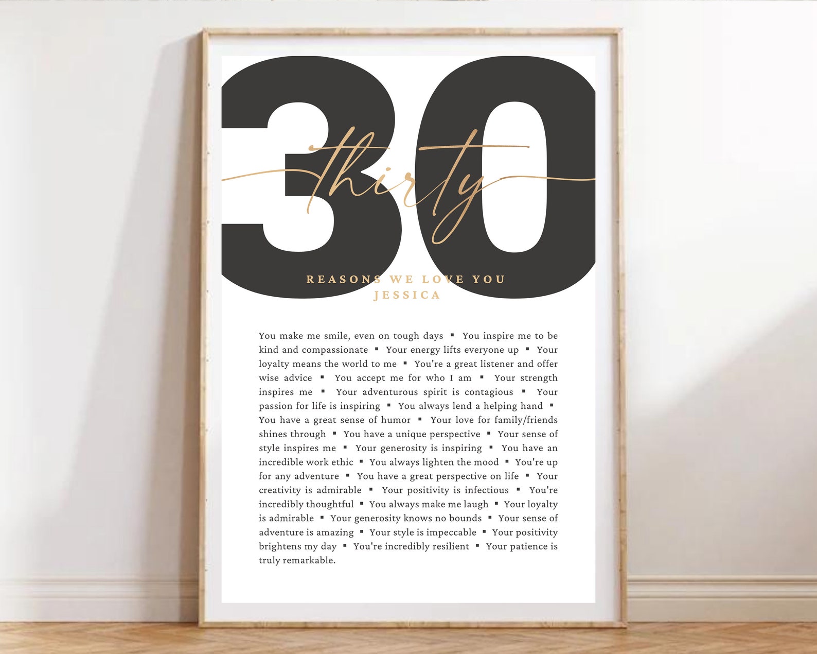 30 Reasons We Love You Printable, 30th Birthday Word Collage, Gift for ...