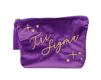 Sorority Embroidered Cosmetic Bag