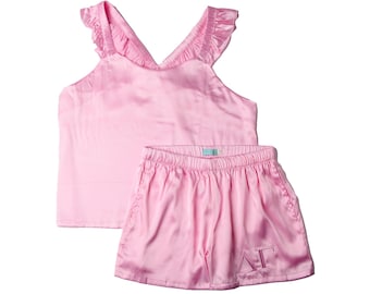 Sorority Embroidered Satin Set (Alpha to Delta Sorority Names)