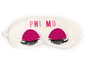 Sorority Embroidered Satin Sleep Mask