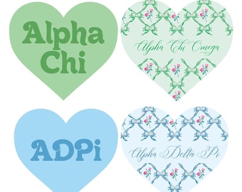 Sorority Double Sided Acrylic Heart Coaster
