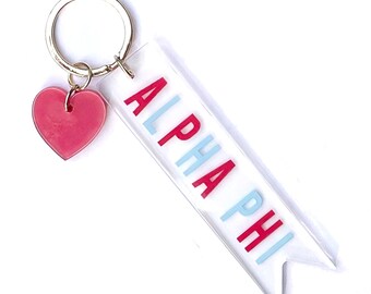 Sorority Acrylic Heart Keychain