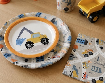 Construction Party Bundle | Excavator Plates & Napkins (Full Set)