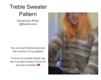 Crochet Treble Sweater Pattern (digital pattern)