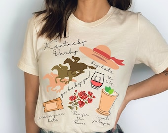 The Kentucky Derby T-shirt, Trendy Horse Racing Tee, Premium Unisex Tshirt, Plus Sizes Available