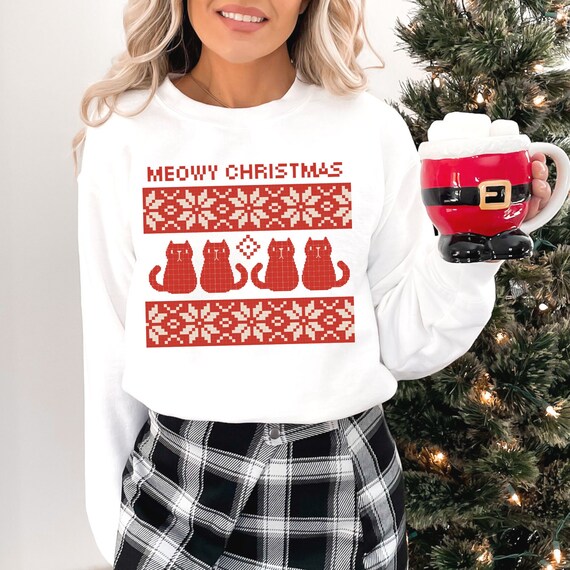 Meowy christmas ugly clearance sweater