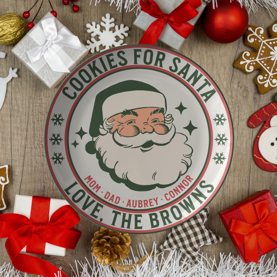 Personalized Santa Cookie Plate, Christmas Eve Plate, Cookies for Santa ...