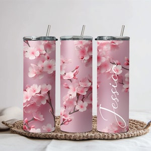 Cherry Blossom tumbler,Japanese cherry blossom tumbler, cute flower tumbler, gifts for her, cherry blossom gifts, personalized tumbler,