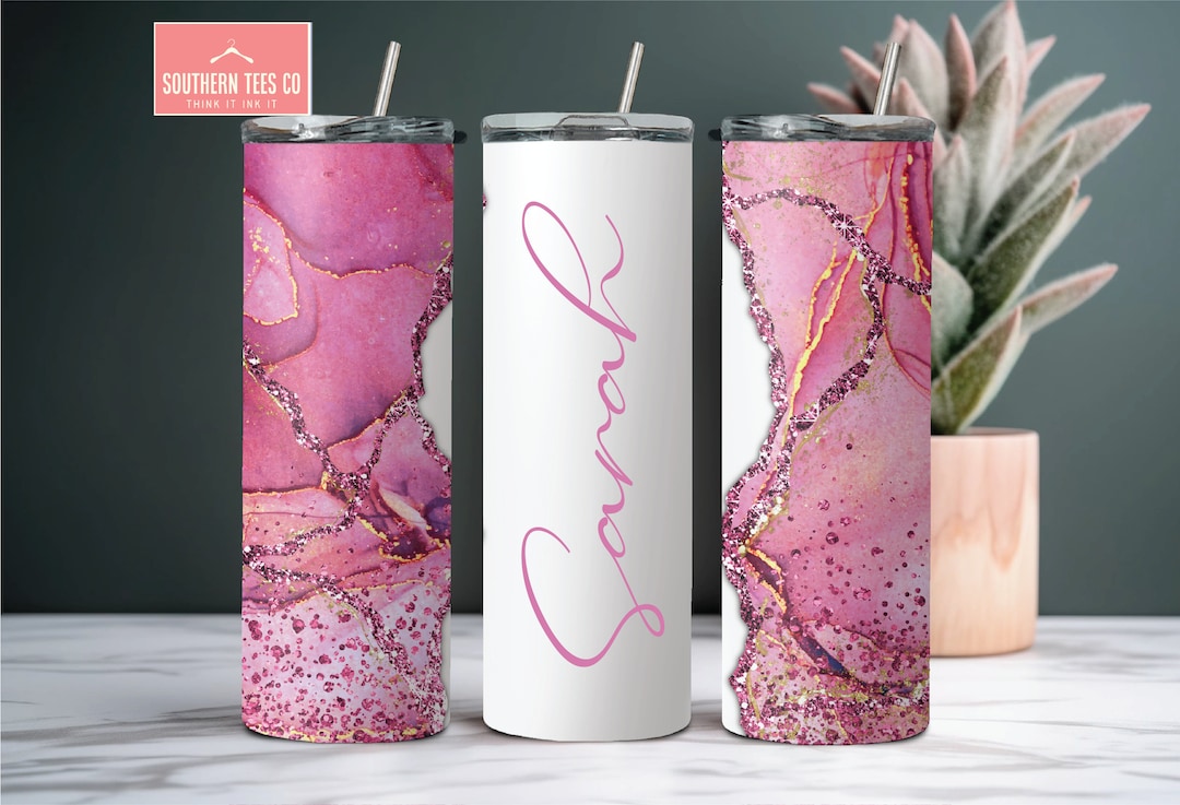 Pink Geode Tumbler,personalized Tumbler,gift for Her,bridesmaid Tumbler