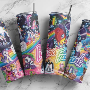 Lisa Frank Tumbler- 20oz Tumbler- Multicolor tumbler- Colorful tumbler