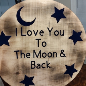 I love you to moon and back wall hanging