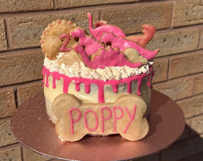 Featured listing image: Dog Friendly Deluxe Drip Cake | Birthday Party Cake | Homemade Natural Dog Cake