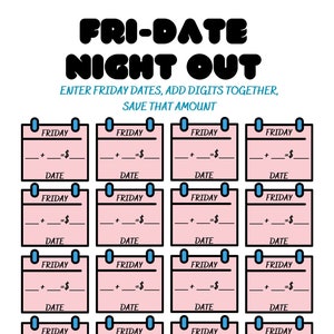 Fri-Date Savings Challenge | Savings Tracker | Cash Envelopes | Savings Challenge