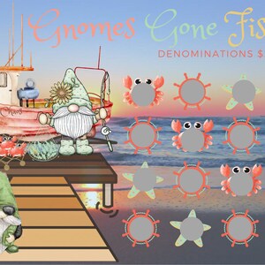 Gnomies Gone Fishin&#39; Scratch & Save Savings Challenge | Savings Tracker | Cash Envelopes | Savings Challenge