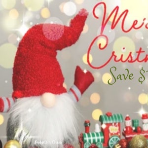 Gnomes Merry Christmas 1300 Savings Challenge Book | Savings Tracker | Cash Envelopes | Savings Challenge