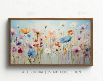 Samsung Frame TV Art | Expressionist Wild Flowers | Instant Digital Download | TV00019