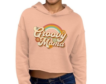 Crop-hoodie Groovy Mama - Crop-top