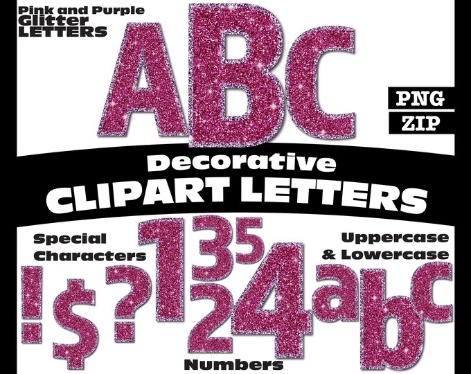 Popular Glitter Letters and Numbers, Glitter Alphabet Bundle, Glitter ...