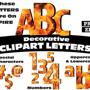 Clipart lettres PNG en téléchargement numérique, ensemble complet alphanumérique