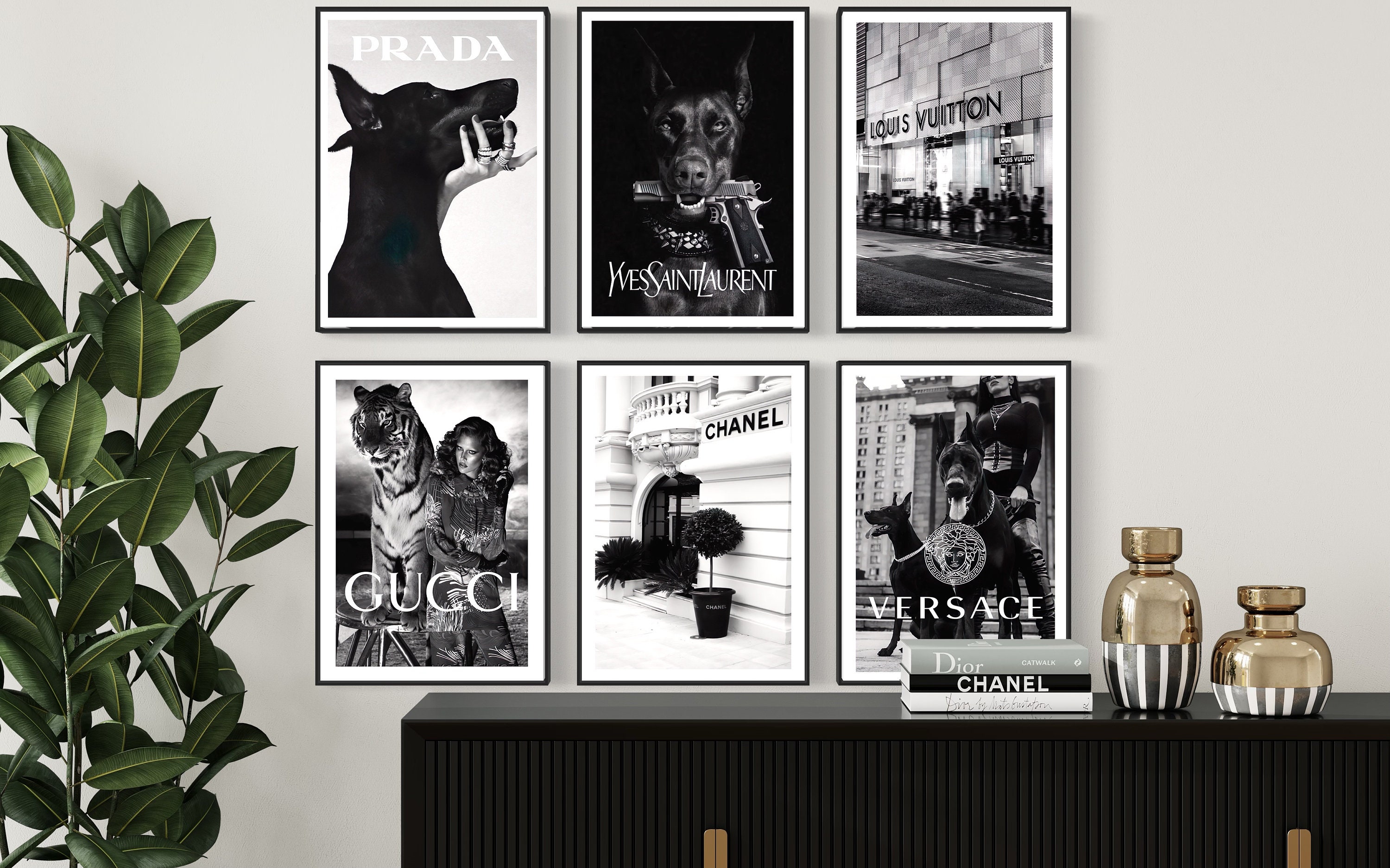 Luxury Fashion Brand Wall Art Prints Brand Logo Shop Print Store Front