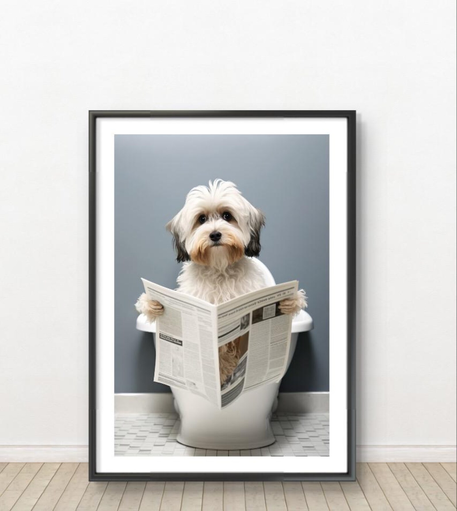 Funny Unique Bathroom Wall Art, Bundle of 20+ Dog Breed Quirky Gift ...