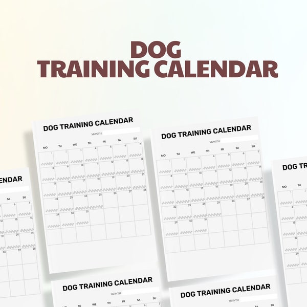 Dog Training Calendar Etsy Dog Training Calendar Etsy