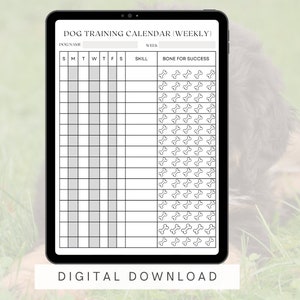 Hond Trainingskalender Hond wekelijkse Planner Hond wekelijkse schema training hond wekelijkse training grafiek poppy service log training direct downloaden