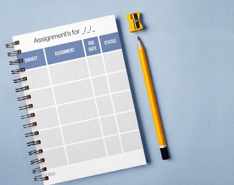 assignment notebook drawing Digital Download Simple Assignment Notebook