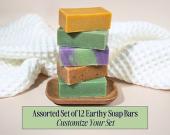 Wholesale Set of 12 Assorted Handmade Soap Bars | Earthy-Scented | Customize Your Set