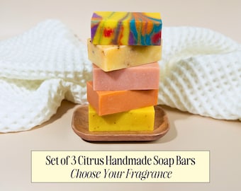 Wholesale Set of 3 Handmade Soap Bars | Citrus-Scented | Choose Your Fragrance