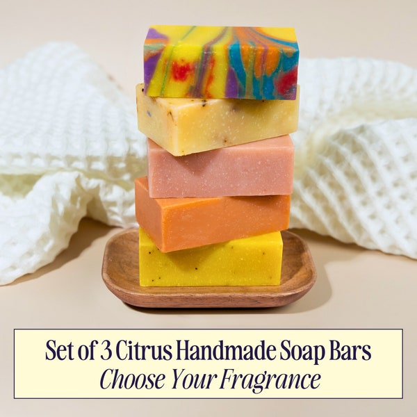 Wholesale Set of 3 Handmade Soap Bars | Citrus-Scented | Choose Your Fragrance