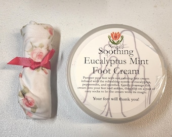 RJ’s Naturals Eucalyptus & Mint Foot Cream - Refreshing Shea Butter Moisturizer