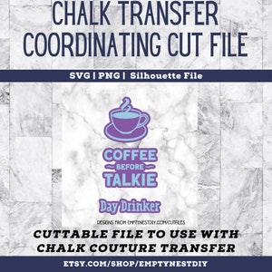 Day Drinker Cut File for chalk transfer, Download, Cuttable file, SVG, PNG, Silhouette, Cricut, Laser, Transfer cut file