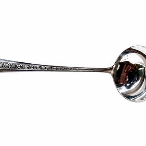 Antique Frank Whiting Talisman Rose Sterling Silver Cream Ladle, 5 Inch Serving Spoon Mid-Century Modern