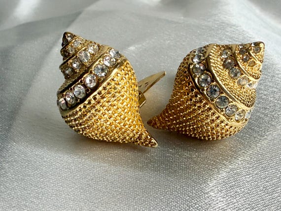 Vintage KJL Kenneth Jay Lane Conch Shell Clip On … - image 8